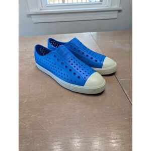 Native Shoes Mens M9 W11 Blue Jefferson Perforated Slip-On Casual Sneakers water